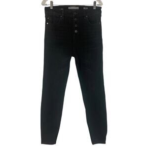 Liverpool jeans womens 10 / 30 hi rise black ankle denim button skinny causl